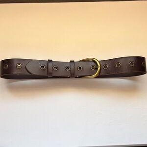 Frye Brown Leather Grommet Belt Size S